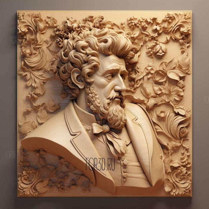 Johann Strauss 2 stl model for CNC